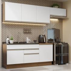 Armário De Cozinha Completa 260cm Rustic/branco Glamy Madesa