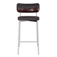 Banqueta Alloa Fixa com 4 Pés 50 X 44,7 X 163,5cm com 1 Unidade Preto/Café/Branco Epoxi