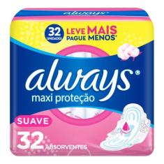 Absorvente Always Proteção Total Suave Com Abas - 32 unidades, 1 pacot