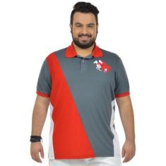 Camisa polo pontax plus size fenomenal(sem elasticidade), Cinza chumbo
