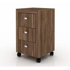 Gaveteiro Para Escritorio 03 Gavetas ME4108 Nogal Tecno Mobili, Nogal