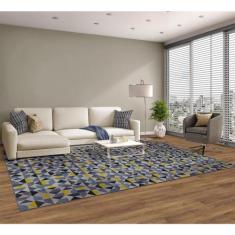 Tapete Sala School Caleidoscopio Azul 2,00x2,90 São Carlos - Tapetes S