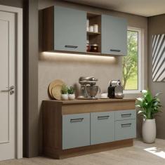 Cozinha Compacta Madesa Agata 150001 com Armário e Balcão (Com Tampo) 