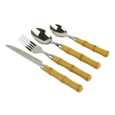 Faqueiro Bambu Asper 24 Peças Talheres - Mimo Style