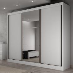 Guarda Roupa Casal Com Espelho 3 Portas 6 Gavetas Soberano Novo Horizonte Branco