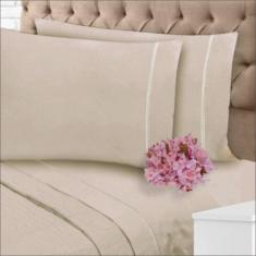 Jogo de Lençol 400 Fios Suave Feito Algodão King 4 Peças Casa Dona, Ma