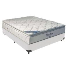 Cama Box Branco E Colchão Freedom Molas Ensacadas Casal Ortobom