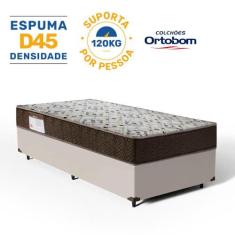 Cama Box com Colchão de Espuma D45 Ortobom Iso 150 Solteiro 78 cm, Beg