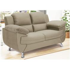 Sofá 2 Lugares Suede Spazium Linoforte, Bege, 2