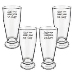 Kit 4 Copos Tulipa Cerveja Acrílico Personalizado - Krystalon