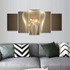 Quadro Para Consultórios Odontologico Dente Arte Mosaico