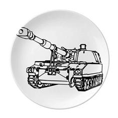 Tanks Epuipment Placa militar decorativa de porcelana Salver Prato de jantar