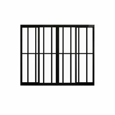 Janela 4 Folhas de Correr C/ Grade 1.00 X 1.20 Aluminio Preto Linha Modular - Hale