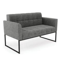 Sofá Namoradeira Elisa Linho Base Metálica Industrial Preto - D`rossi Cor A26 Grafite