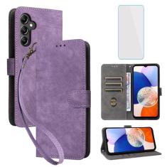 IUQXU Capa carteira para celular Samsung Galaxy A15 5G com protetor de tela [bloqueio RFID] suporte de cartão de couro com suporte para celular feminino para Galaxy 15A 5G A15 SM-A156U Samsung A 15 G5