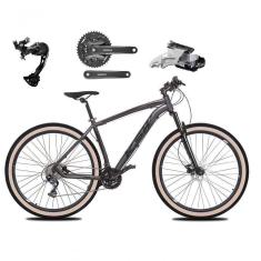 Bicicleta Aro 29 Ksw Xlt Alívio E Altus 27v Freio Hidráulico Garfo Trava Pneu Faixa - Grafite Tam.17