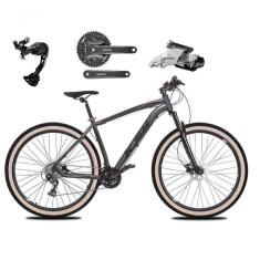 Bicicleta Aro 29 Ksw Xlt Alívio E Altus 27v Freio Hidráulico Garfo Trava Pneu Faixa - Grafite Tam.19