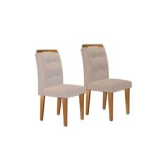 Cadeira Sala de Jantar Imperatriz Kit 2 Un Imbuia/Veludo Pérola - Rufa