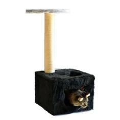 Arranhador Para Gatos Com Toca Preto Com Cinza