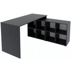 Mesa Escrivaninha Em L 8 Nichos Barcelona Preto