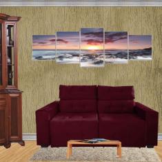 Sofa Retratil E Reclinavel 2 Metros German  - Beatriz Decor , BORDO