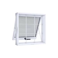 Janela Maxim-ar Em Aço Com Grade Quadriculada 50x50 R120 Evidence - Branco - Branco