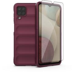 Asuwish Capa de celular para Samsung Galaxy A12/M12 com protetor de tela de vidro temperado e TPU macio, fina, à prova de choque, capa protetora de silicone acessórios A 12 5G A-12 S12 12A 4G feminino