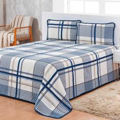 Cobre Leito Colcha Cama Casal Padrão 03 Peças Tecido Piquet Estampado 