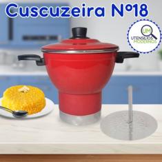 Genérico Cuscuzeiro de Alumínio 18 cm Vermelho