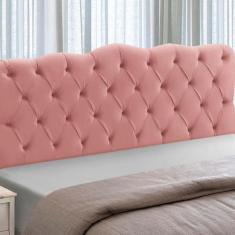 Cabeceira Cama Box Estofada Madeira Queen Size Atena - D'Julia, Rosa