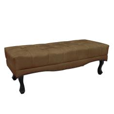 Recamier Decorativo 90cm Loewe Suede Pés de Madeira Caramelo - Gran Belo