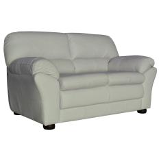 Sofá 2 Lugares Sala de Estar Pés Madeira 160cm Laura Couro Off White - Gran Belo