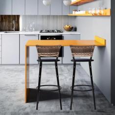 Kit 2 banquetas Bancos Cadeiras Para Bancada Alta Cozinha Gourmet Bare