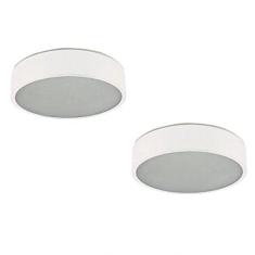 Kit 2 Plafon Sobrepor Redondo para 1 Lâmpada 20cm Pantoja & Carmona Branco