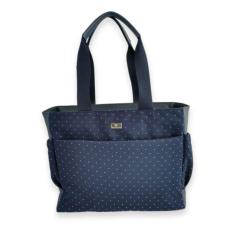 Bolsa Athena Para Notebook Grande Tweed Poá Azul Marinho
