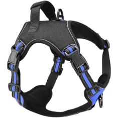 Peitoral Antipuxão Colete Resistente Cães Fortes MADOG Power Tamanho:M;Cor:Azul