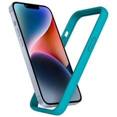 K TOMOTO Capa amortecedora compatível com iPhone 14 Plus (6,7 polegadas), capa amortecedora de silicone líquido [absorção de choque] [proteção de borda elevada] [proteção contra quedas] [toque sedoso