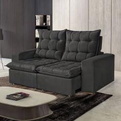 Sofá Retrátil e Reclinável 2 Lugares 196cm Veneza Cinza