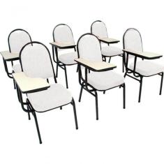 Kit Com 6 Cadeiras Para Auditórios Linha Hotel Branco
