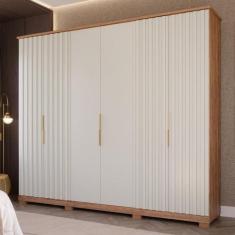 Guarda Roupa Casal 6 Portas 6 Gavetas La Belle Panan Móveis, Cinamomo/