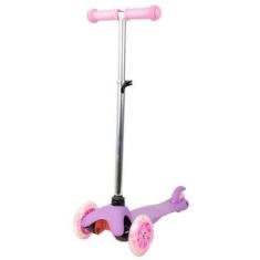 Patinete Infantil de 3 Rodas com Led na Roda Rosa BBR Toys