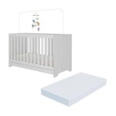 Berço 3 em 1 vira cama com Colchão Incluso Elza Multimóveis MP4305, Br