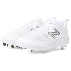 New Balance Fresh Foam X 3000 V6 Tênis de beisebol masculino de metal, Branco/Branco, 48