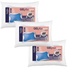 Kit 3 Travesseiros Gelflex NASA Alto P/ Dormir de Lado e Costas - Duof