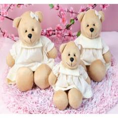 Trio de pelucia urso nino 18/22/26 - para nichos - CKD CONFECCOES, Pal