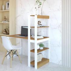Escrivaninha com estante many - PIPPAWEB, FREIJÓ/BRANCO