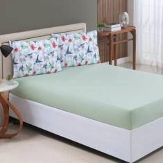 Jogo de Lençol King Estampado 100% Algodão com Elástico Malha Macia 03