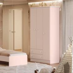 Guarda Roupa Roupeiro Infantil Doce Sonho 2617 Qmovi Rosa Acetinado