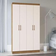 Armario Multiuso Dueto 4 Portas 8 Prateleiras Off White Nogueira Doripel