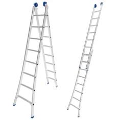 Escada de Alumínio Extensiva 2 x 8 Degraus 2,53 x 4,21 Metros MOR
